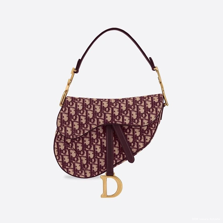Cheap Oblique Saddle Motif Dior Canvas Bag Burgundy 0715 Luxury